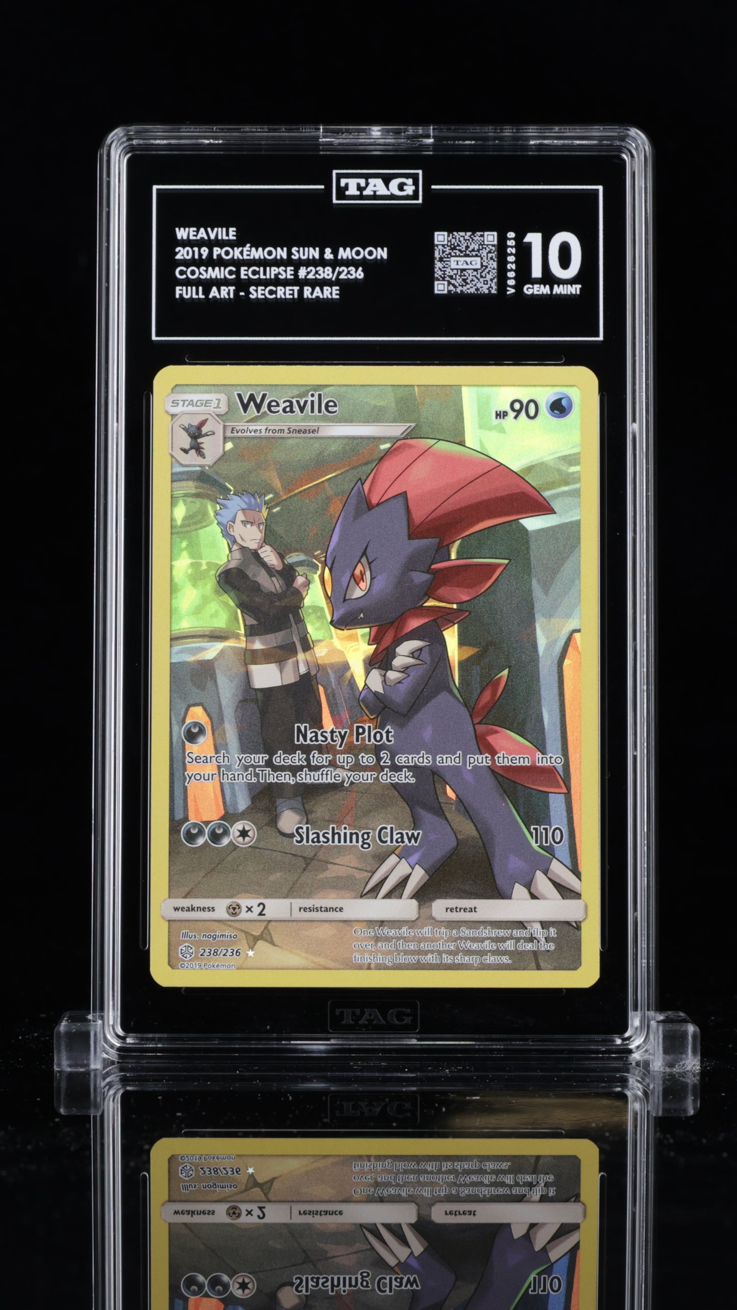 Weavile Cosmic Eclipse Full Art Secret TAG 10